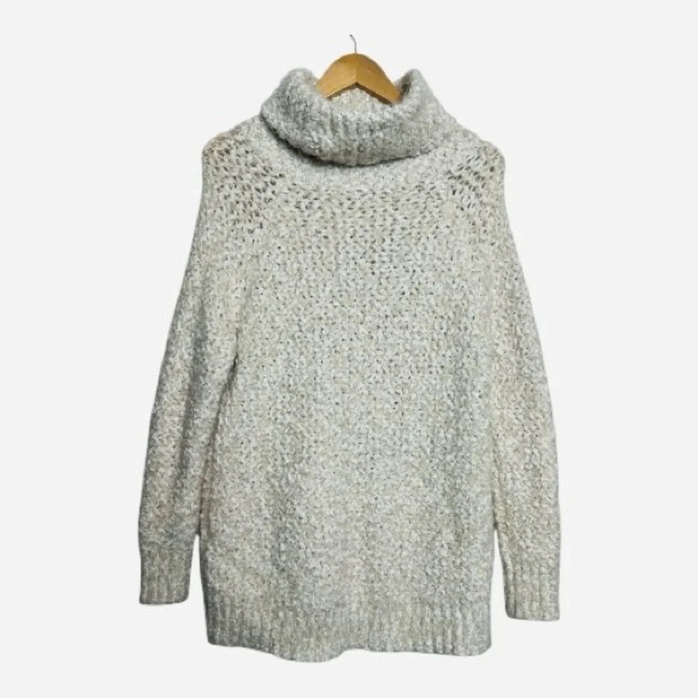 POL Cozy Knit Chunky Super Soft Turtleneck Sweater Cream Large